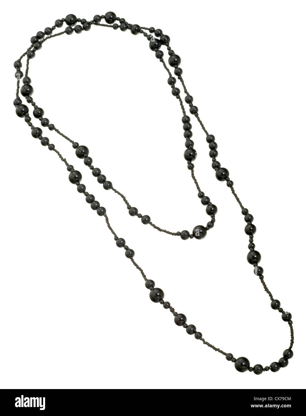 Black beaded necklace Banque D'Images