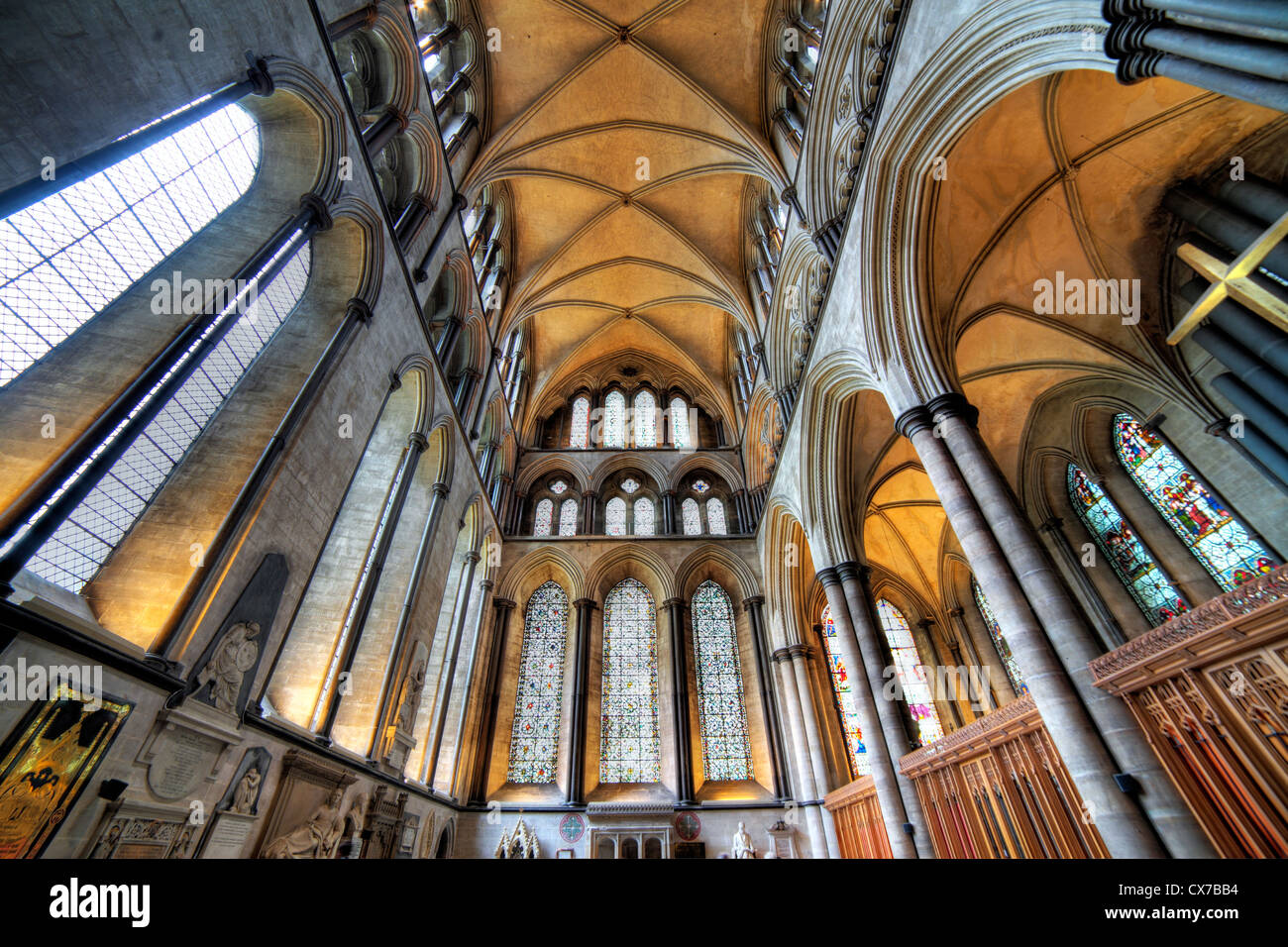 La cathédrale de Salisbury, Salisbury, Wiltshire, Royaume-Uni Banque D'Images