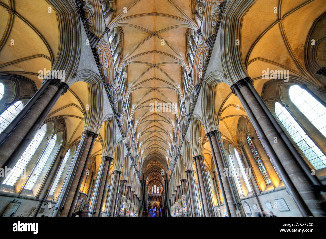 La cathédrale de Salisbury, Salisbury, Wiltshire, Royaume-Uni Banque D'Images