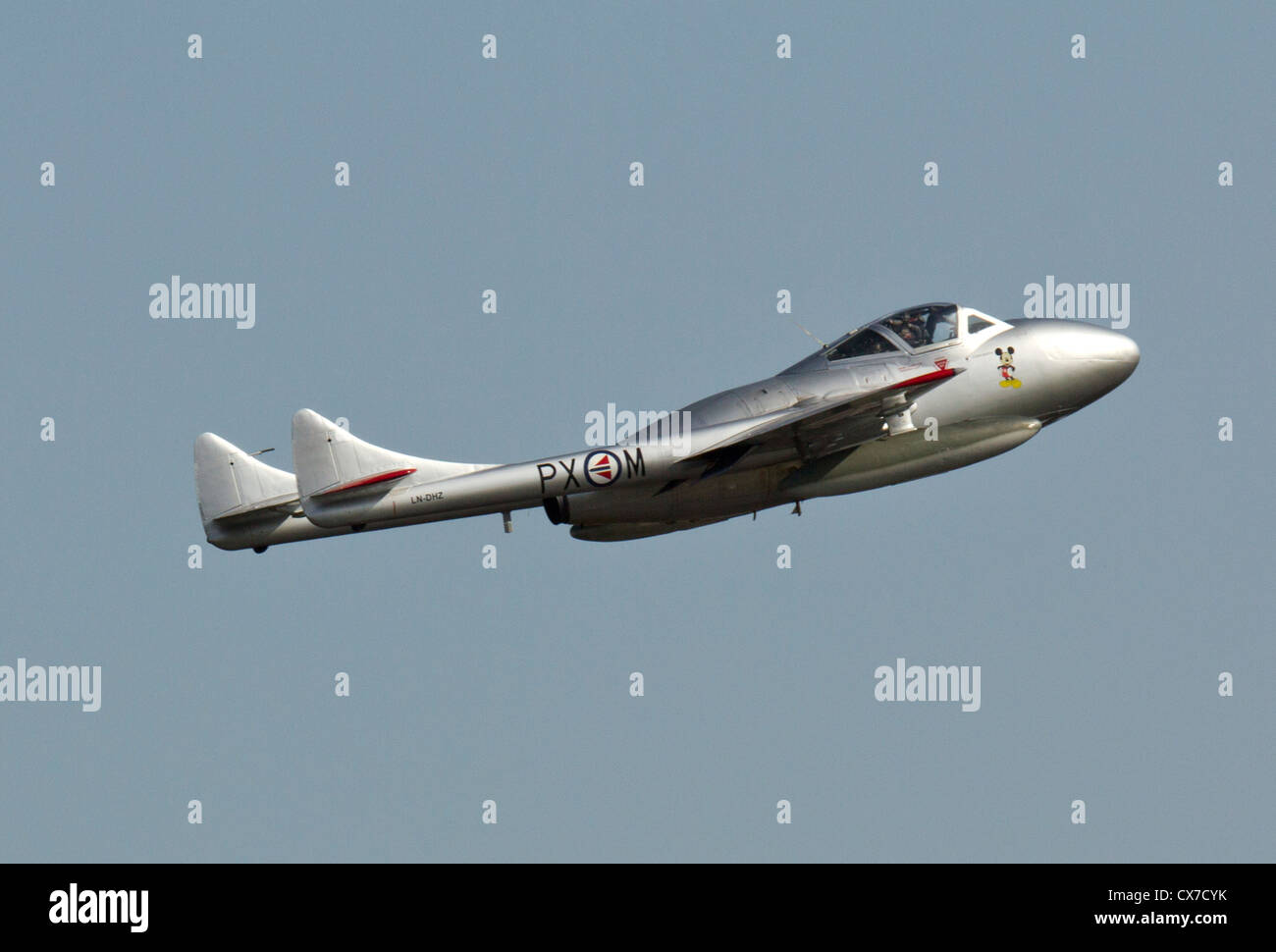 De Havilland Vampire T55 de l'avion d'entraînement vol historique de l'Armée de l'air norvégienne Banque D'Images
