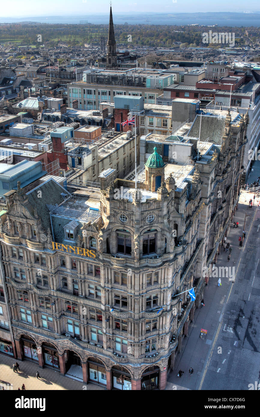 Jenners Department Store, Princes Street, du Scott Monument, Édimbourg, Écosse, Royaume-Uni Banque D'Images