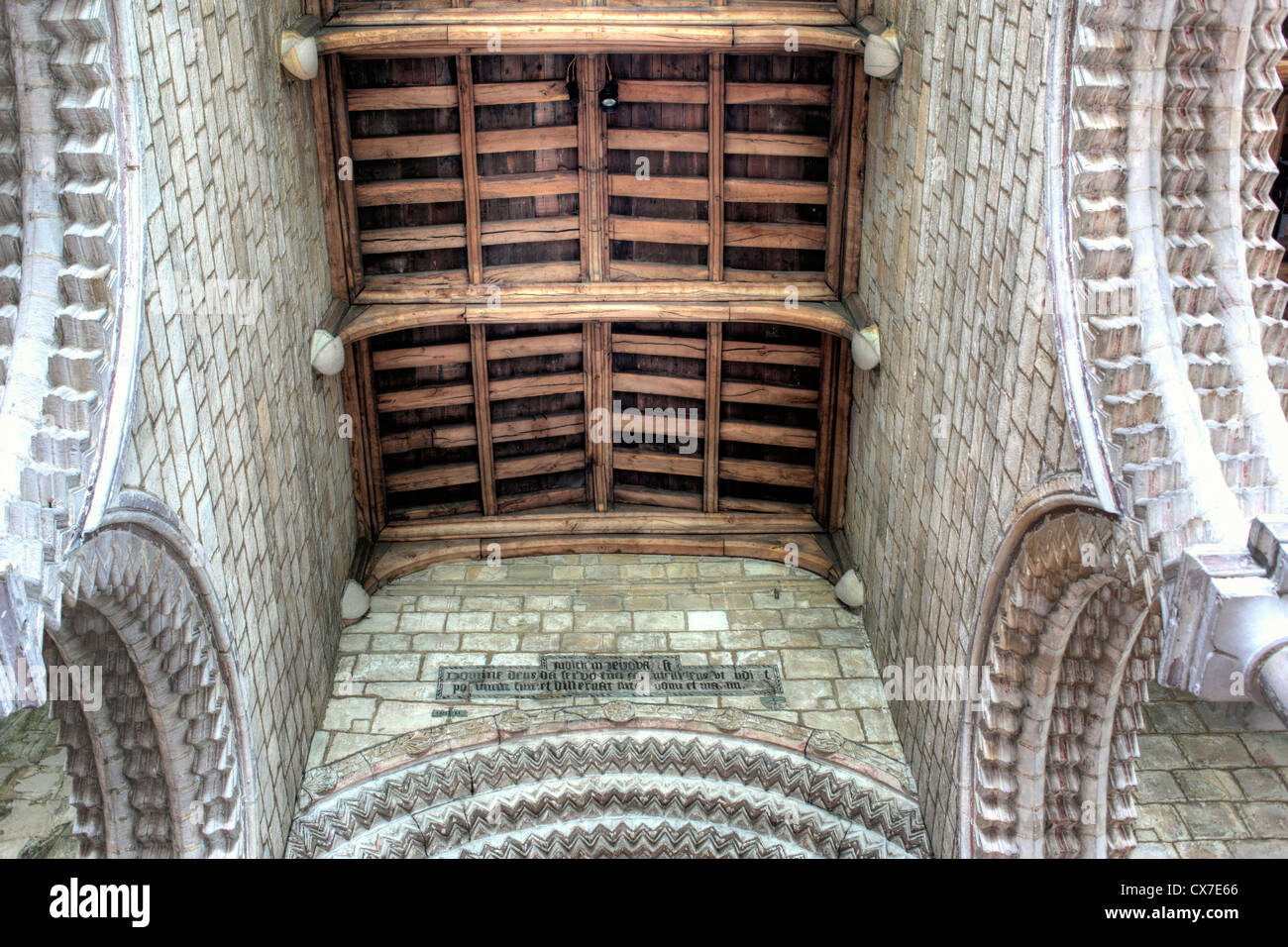 Plafond de la cathédrale de Durham, Durham, Angleterre du Nord-Est, Royaume-Uni Banque D'Images