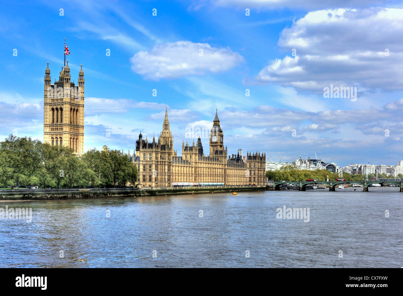 Le Palais de Westminster et Big Ben (Parlement), London, UK Banque D'Images
