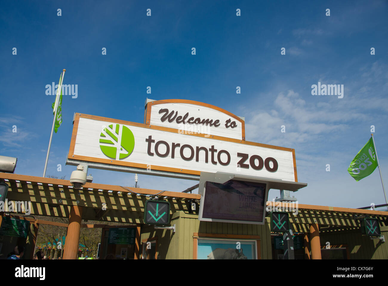 Il s'agit d'une image de l'entrée du Zoo de Toronto. Banque D'Images