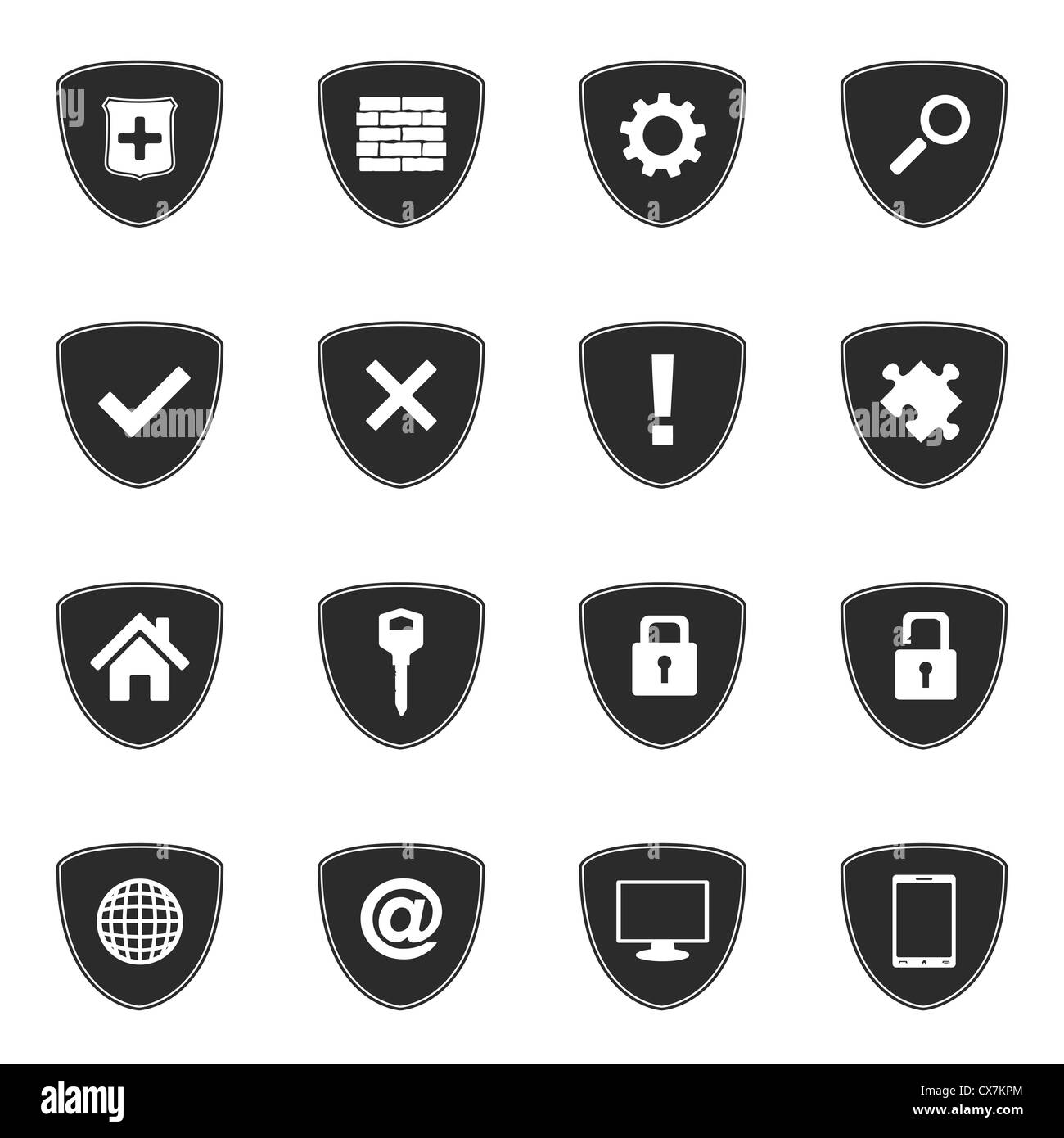 Icônes de sécurité Banque D'Images