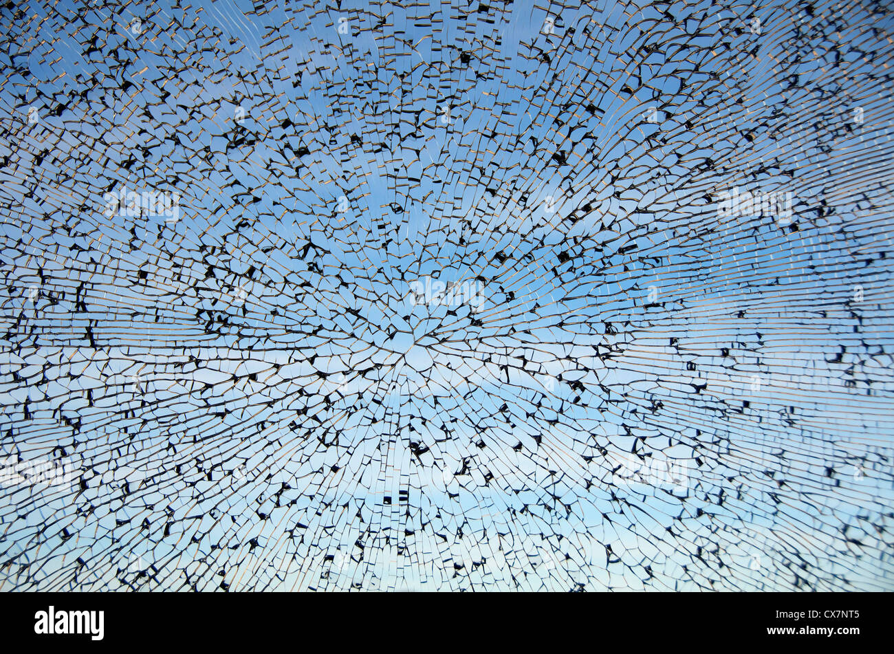 Motif d'araignée de verre craquelé Banque D'Images