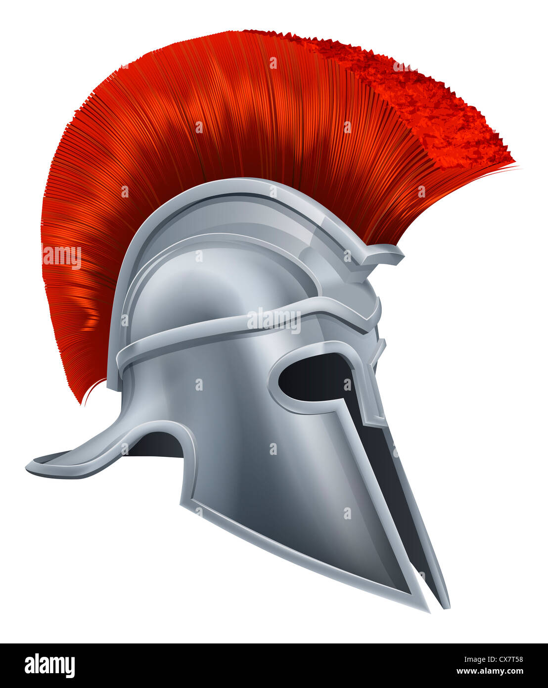 Illustration d'un Trojan Spartan, bronze Casque Casque Casque romain, grec ou casque. De style corinthien. Banque D'Images