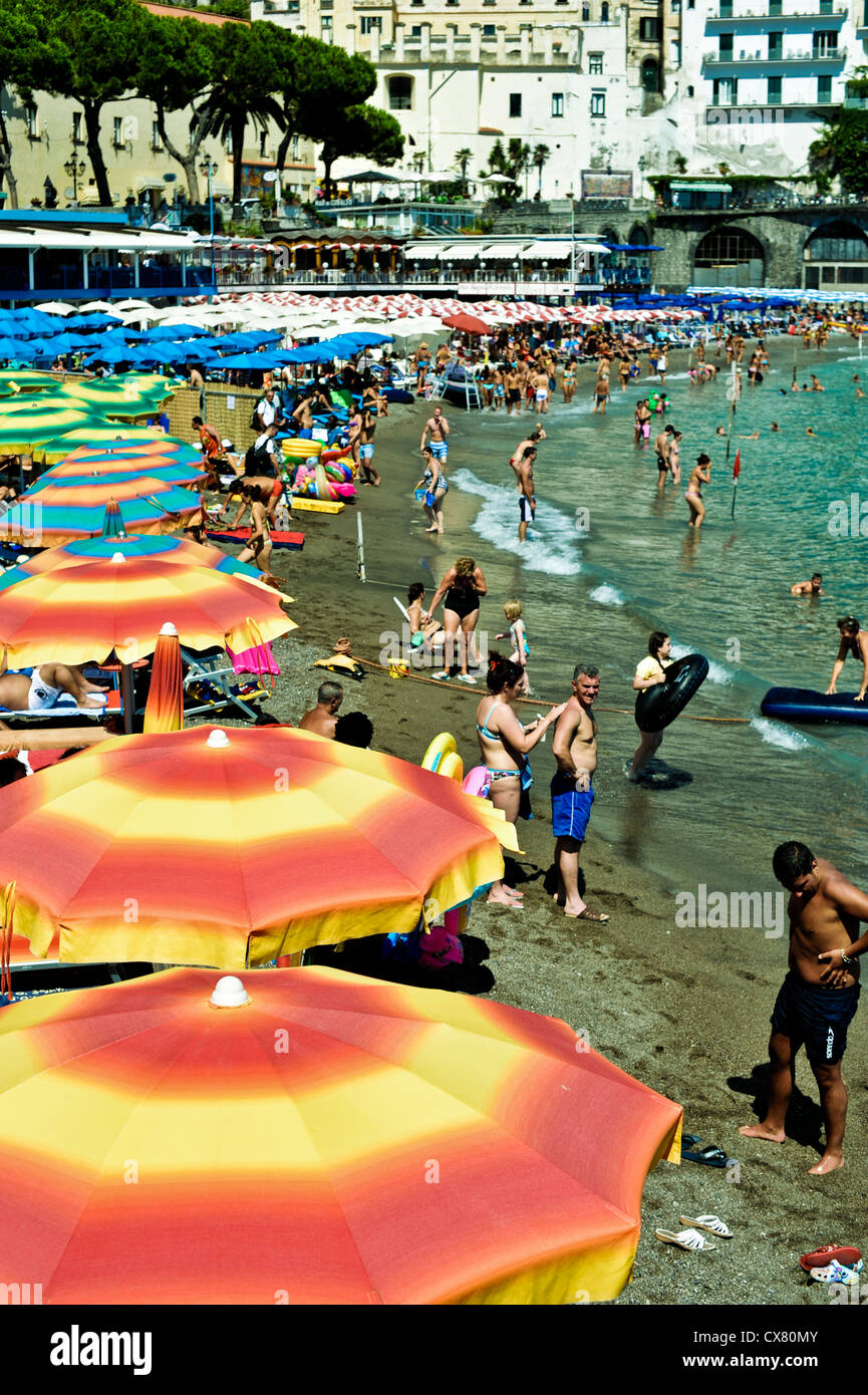 Plage à Amalfi, Italie Banque D'Images