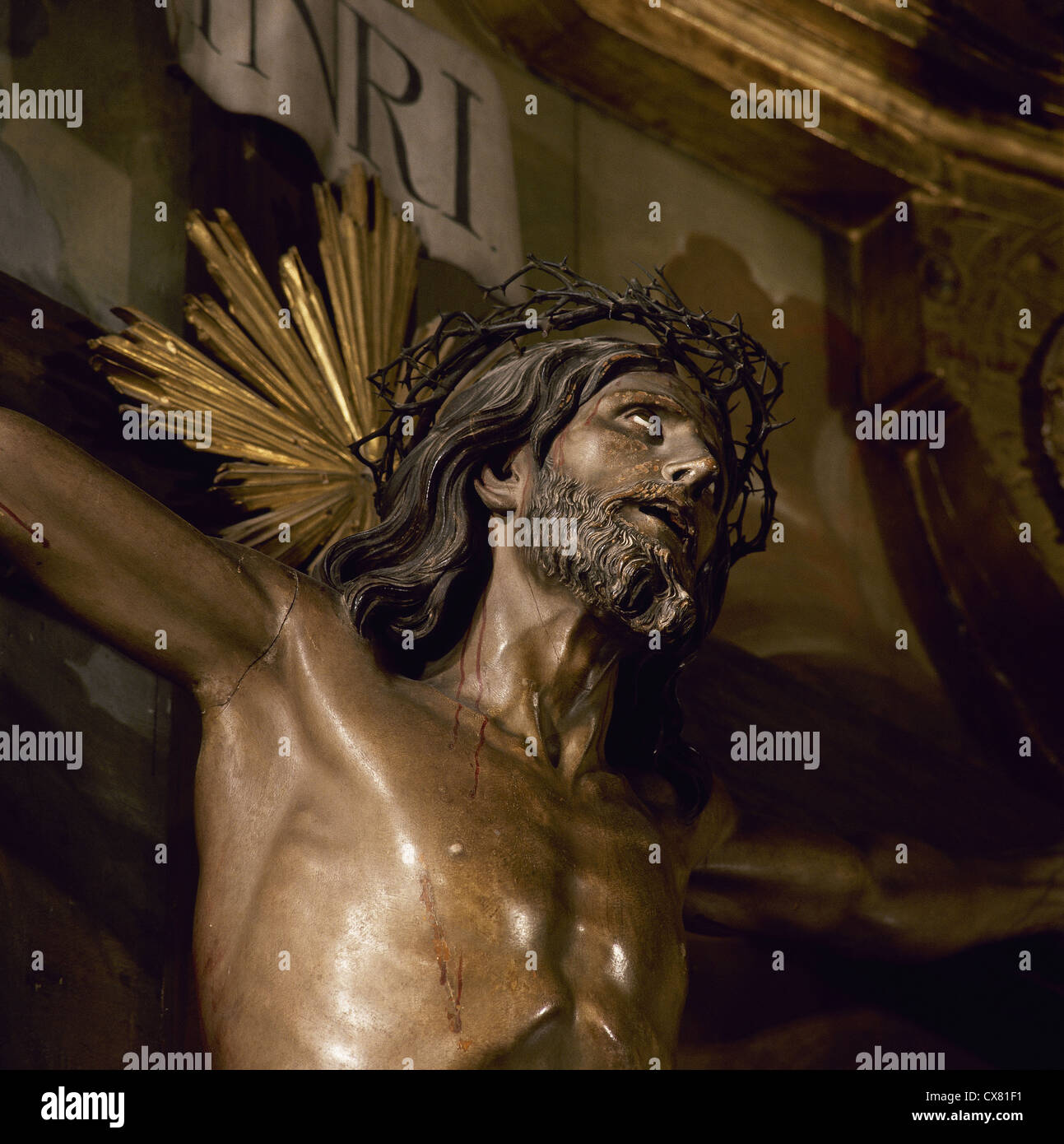 L'Espagne. La Cantabrie. Limpias. Le Christ de Limpias. Église Saint Pierre. Origine inconnue. 18e siècle. Détail. Banque D'Images