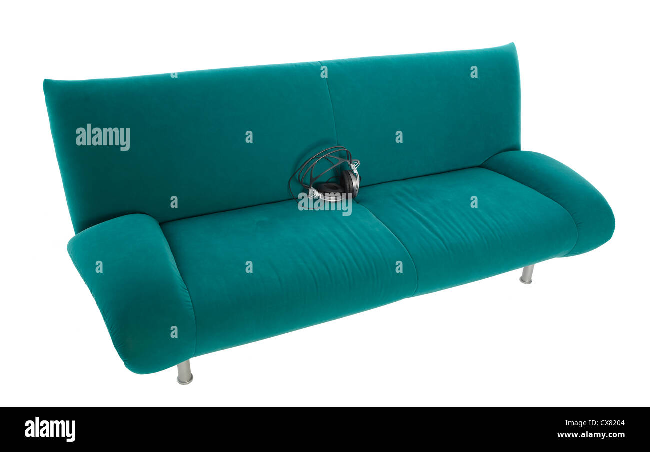 Écouteurs sur la table Banque D'Images