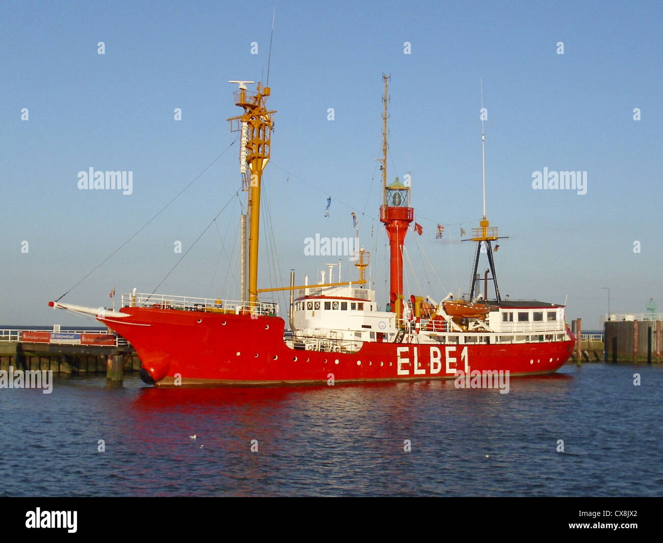 L'lightvessel '''Elbe1 Bürgermeister O'Swald''', maintenant un musée de bateau, à Cuxhaven, Allemagne Banque D'Images