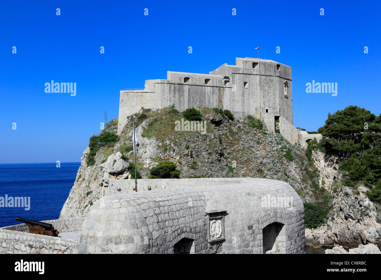 Forteresse de Lovrijenac (Saint-Laurent), Dubrovnik, Dalmatie, Croatie Banque D'Images