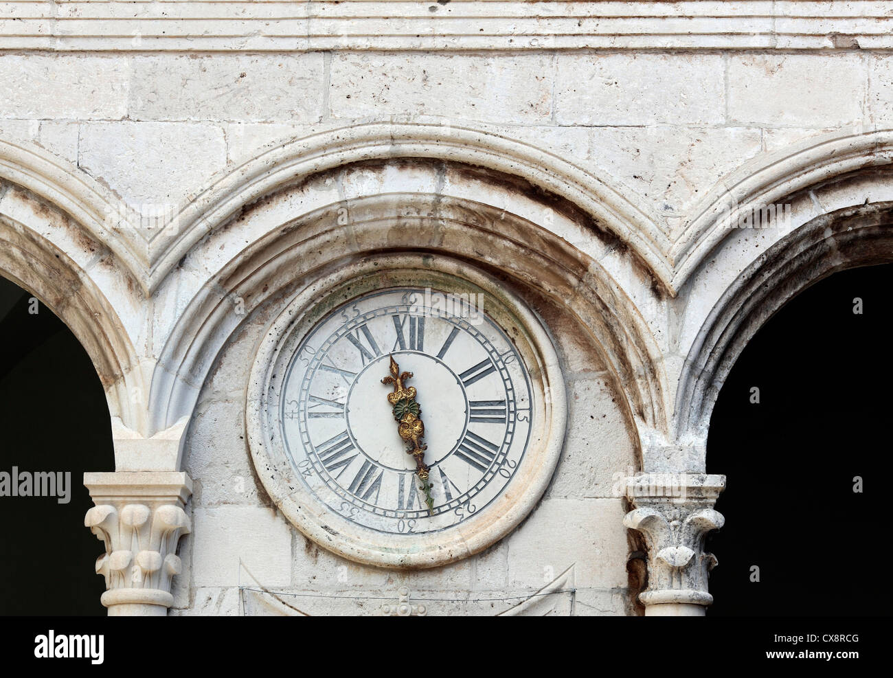 Réveil en palais du recteur, Dubrovnik, Dalmatie, Croatie Banque D'Images