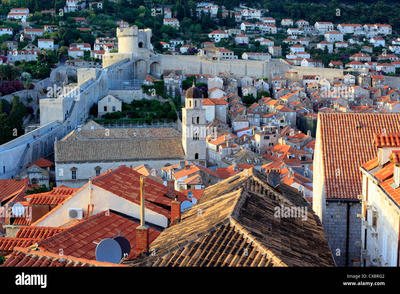 Remparts, Dubrovnik, Dalmatie, Croatie Banque D'Images