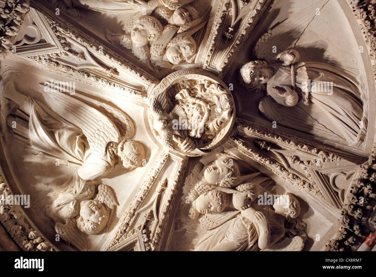 Plafond dans le baptistère, la cathédrale de Saint Jacques, Sibenik, Croatie, Dalmatie Banque D'Images