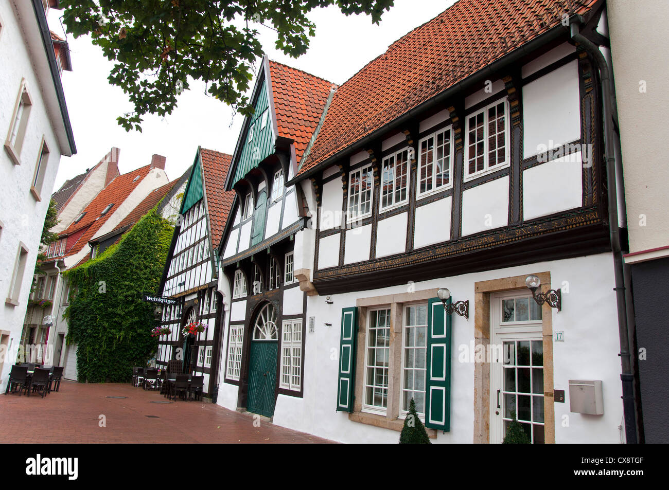 Maison à colombages médiéval Fachwerk, Osnabruck, Allemagne Banque D'Images