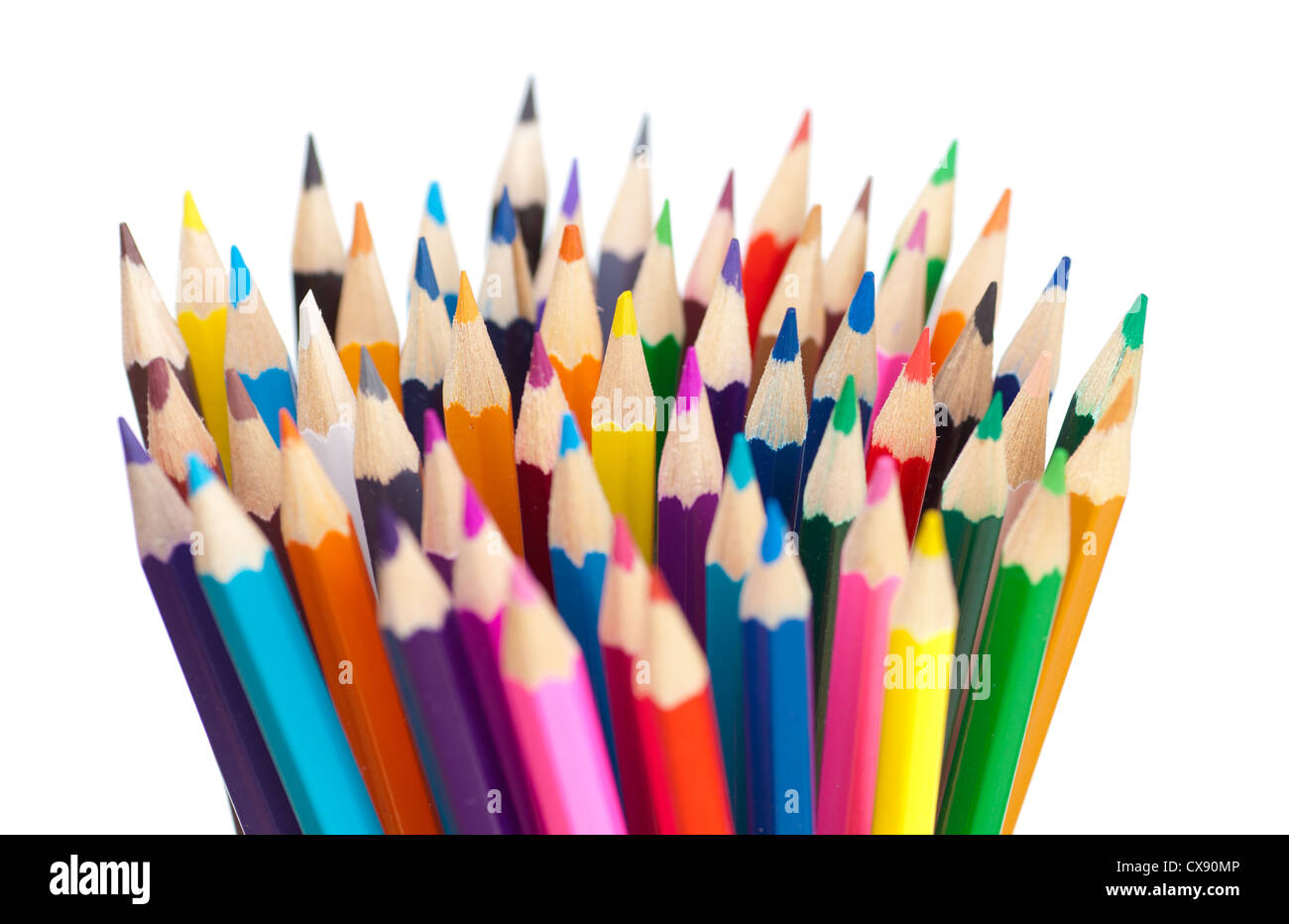 Crayons de couleur bande macro shot Banque D'Images