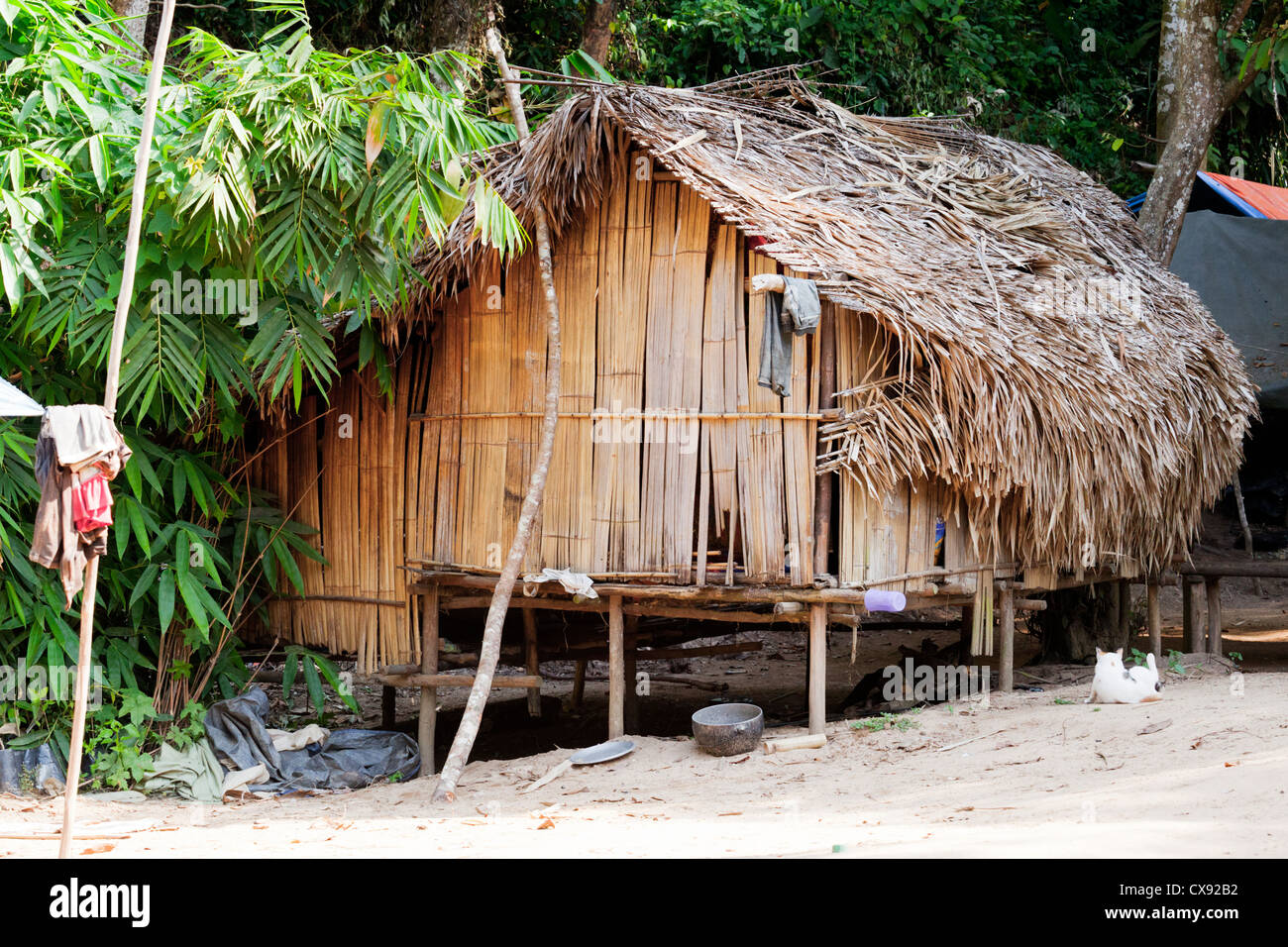 Orang Asli chambre Parc national de Taman Negara, dans le centre de la Malaisie Banque D'Images