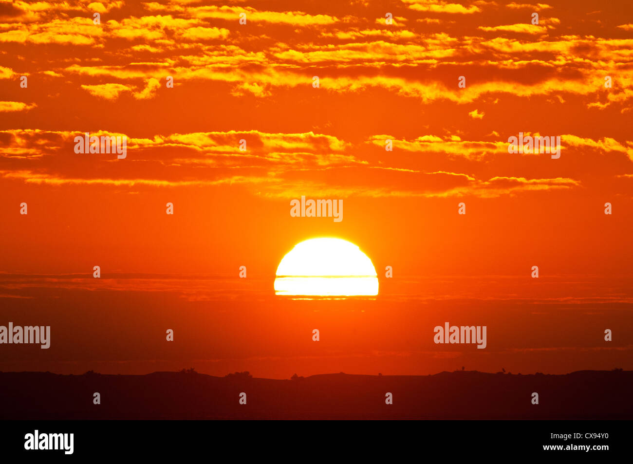 Lever du soleil à Mungo National Park. Banque D'Images