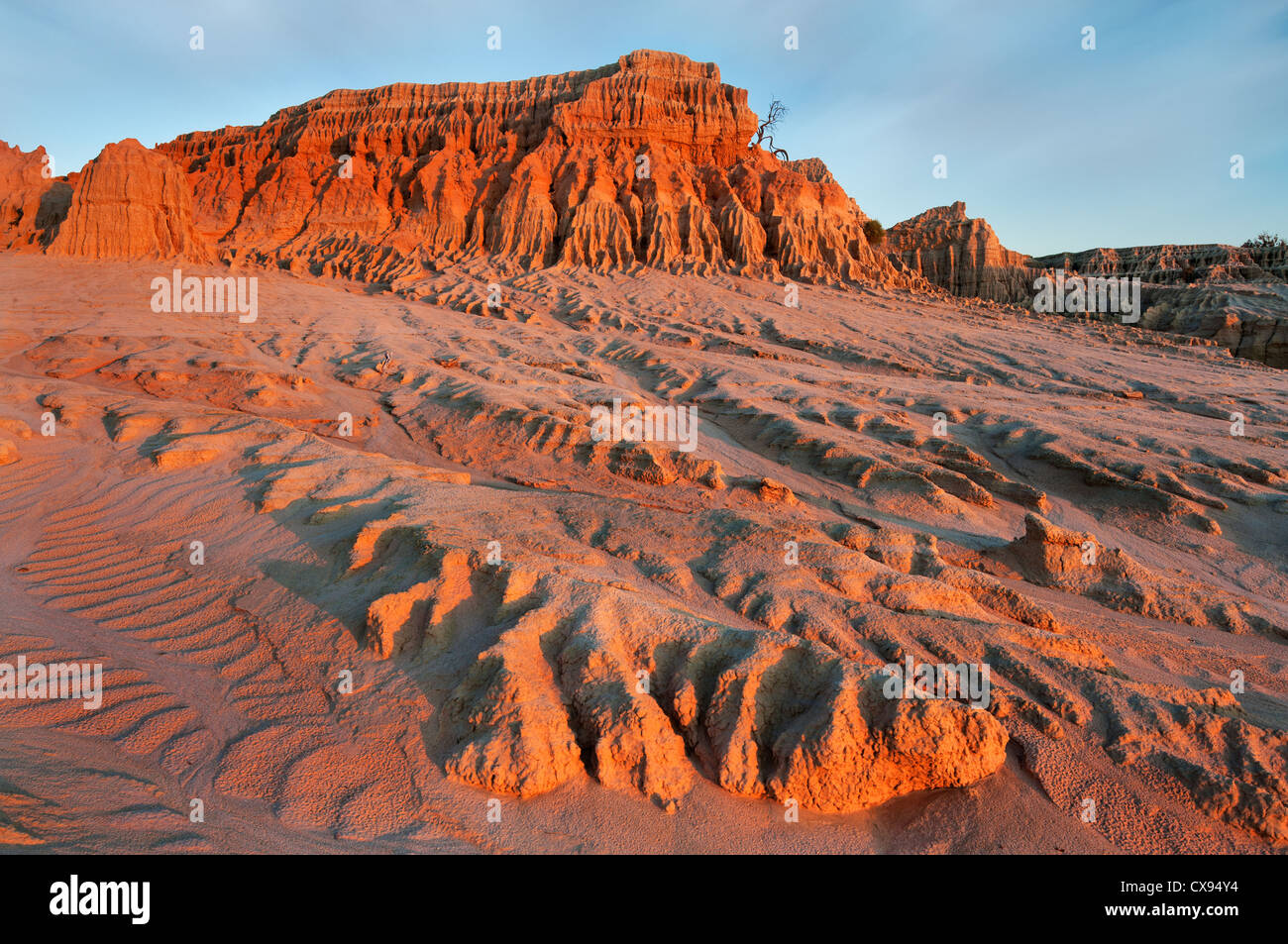 Formation de dune des murs de Chine dans le célèbre parc national de Mungo. Banque D'Images