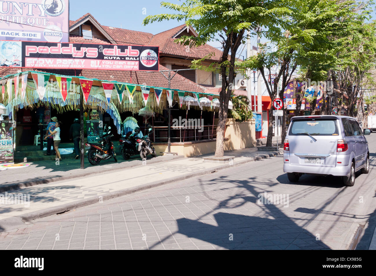 Nouvel emplacement du Paddy's Club après les attentats de 2002. Legian Legian Jalan (rue), Kuta, Bali Banque D'Images