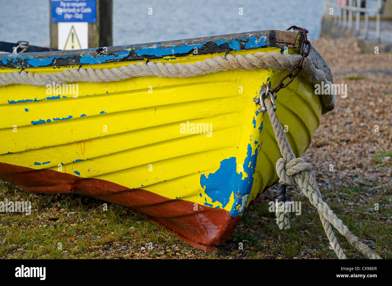 Bateau en bois construit à clins Banque D'Images