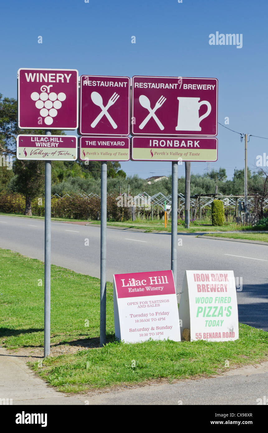 Winery, restaurant et brasserie signer dans la Swan Valley, dans la banlieue de Perth, Australie occidentale Banque D'Images