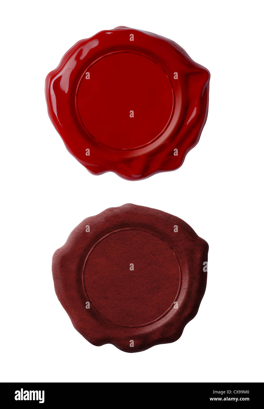 Les joints de cire rouge set isolated on white Banque D'Images