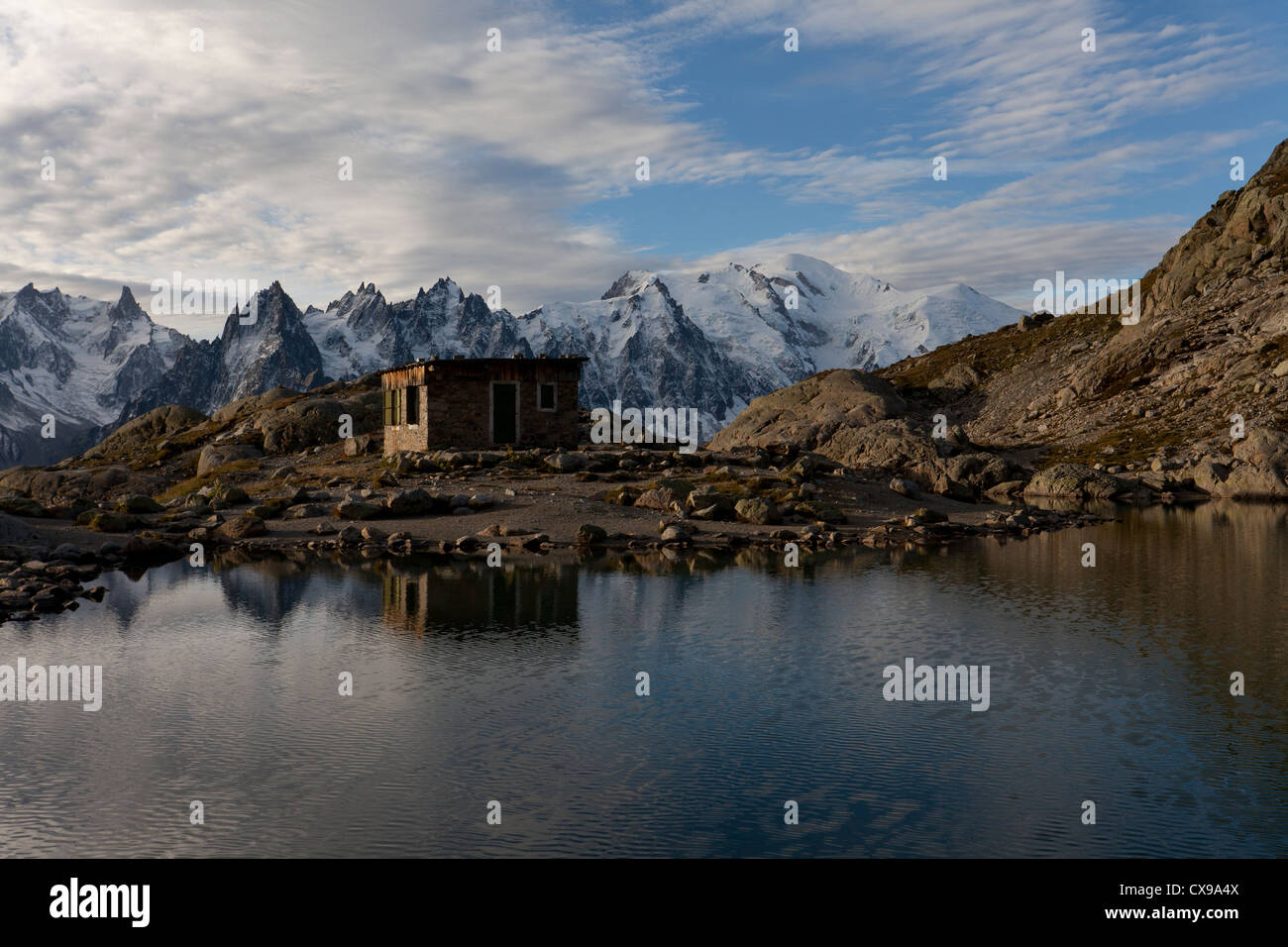 Réflexions sur le Lac Blanc, Chamonix Mont-Blanc - France Banque D'Images