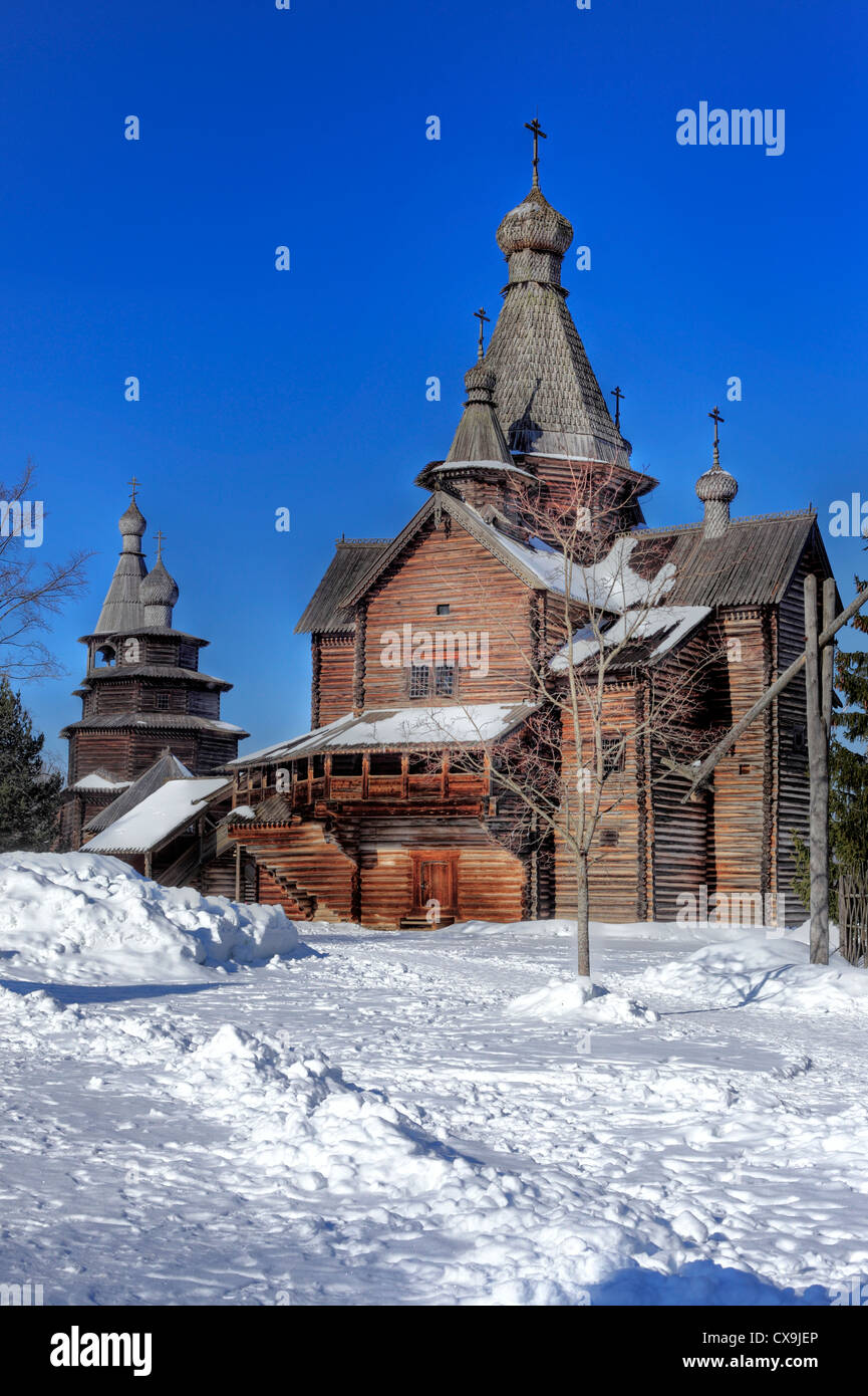 Musée de l'architecture en bois, Vitoslavlicy Veliky Novgorod, Novgorod Region, Russie Banque D'Images Musée de l'architecture en bois, Vitoslavlicy Veliky Novgorod, Novgorod Region, Russie Banque D'Images
