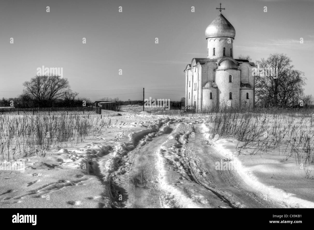 Eglise du Sauveur sur Nereditsa Hill (1198), Veliki Novgorod, Novgorod Region, Russie Banque D'Images