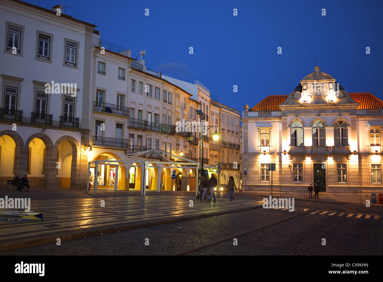 Place de Giraldo à Evora, Portugal. Banque D'Images