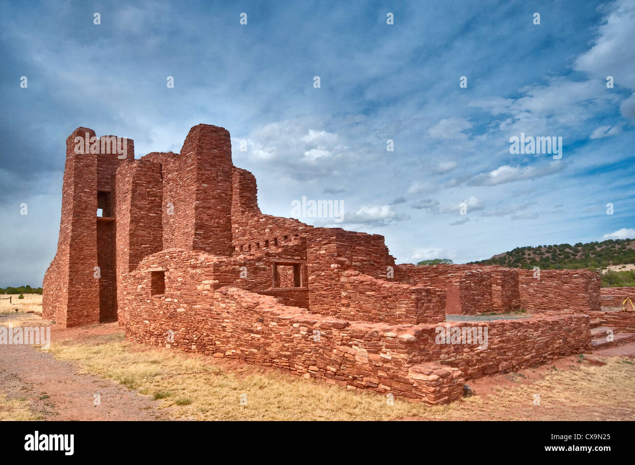 Église de la Mission à ruines Abo, Salinas Pueblo Missions National Monument, New Mexico, USA Banque D'Images