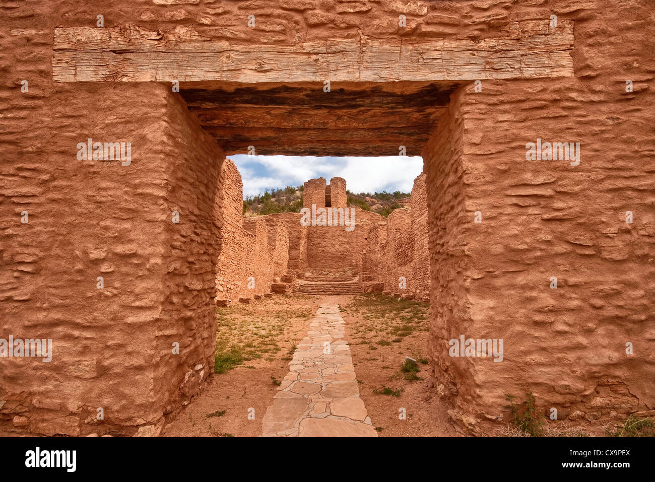 Ruines de San Jose de los Jemez, église, monument de l'État Jemez Jemez Springs, New Mexico, USA Banque D'Images