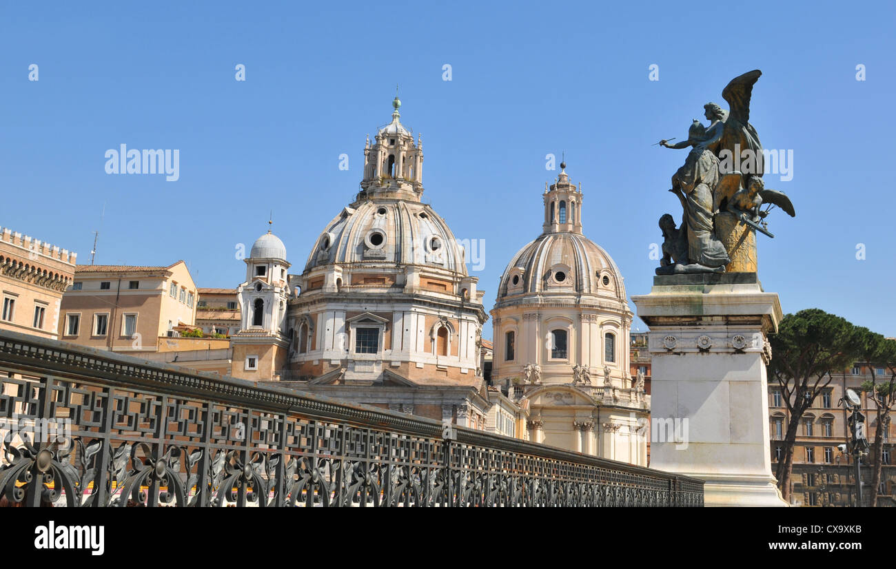 Les détails architecturaux de la Piazza Venezia, Rome (Italie) Banque D'Images