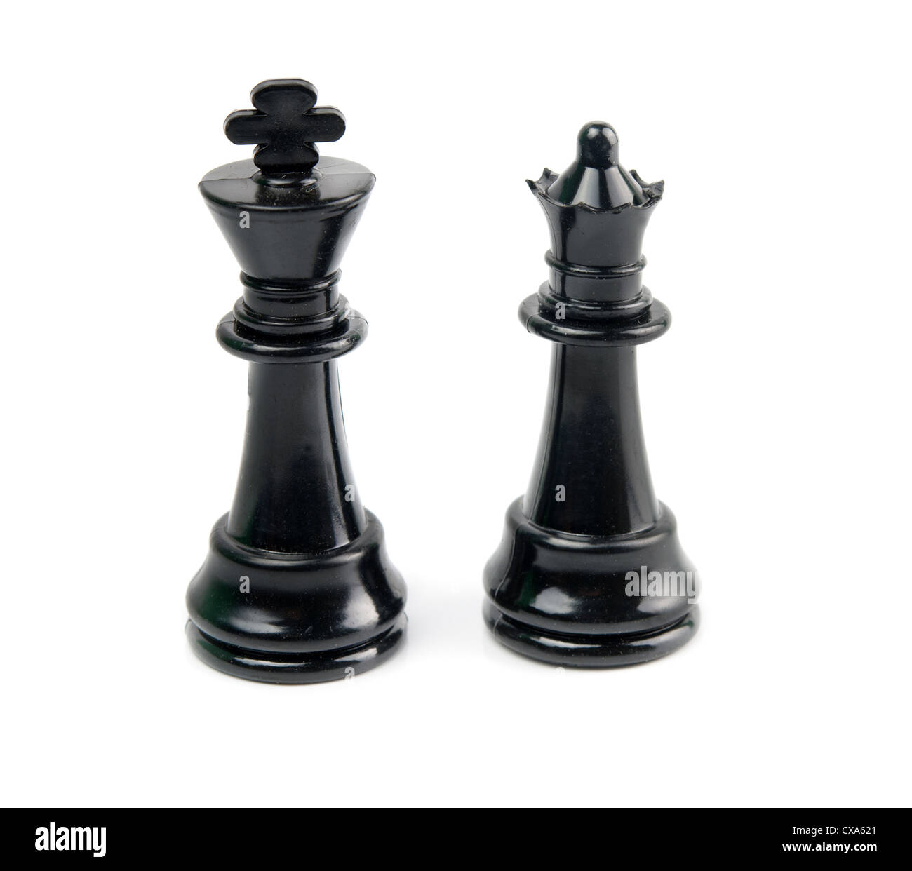Roi noir et la reine est isolé sur fond blanc Banque D'Images