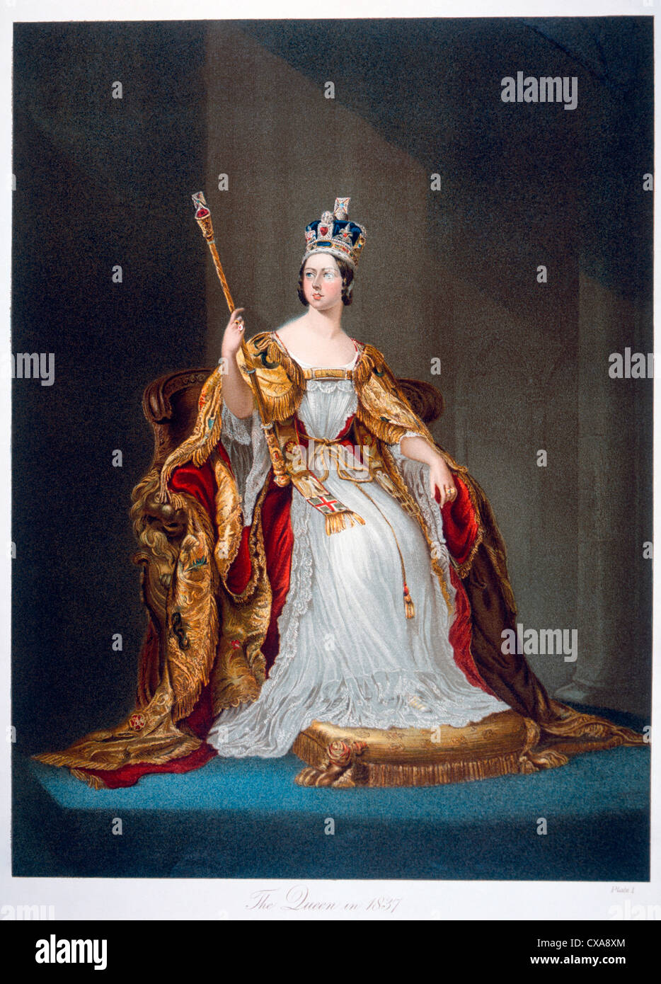 Victoria (1819-1901), reine de Grande-Bretagne, 1837-1901, 1837 Peinture Portrait Banque D'Images