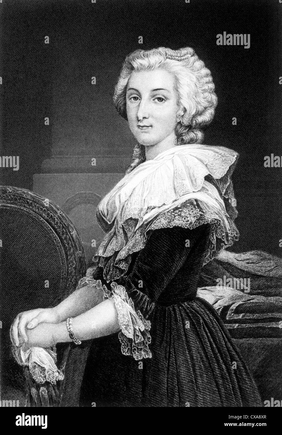 Marie Antoinette (1755-17930), Reine de France, épouse de Louis XVI, gravure Banque D'Images