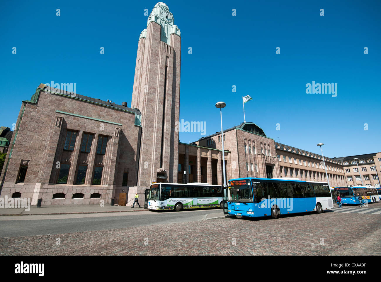 La gare centrale d'Helsinki et coach station sur place de la gare Banque D'Images