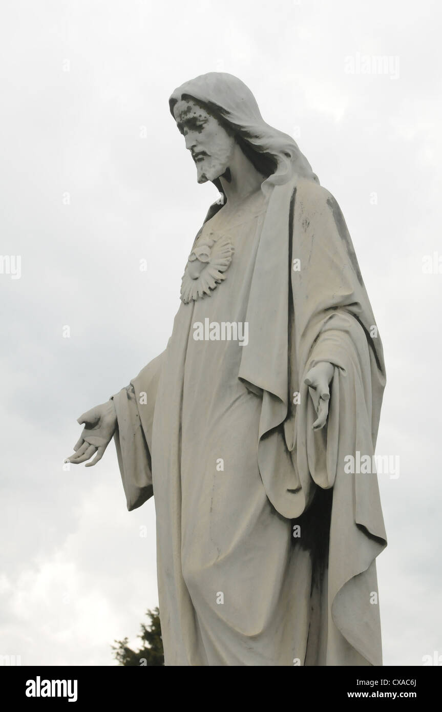 Columbus, Ohio, statue du Christ à la tombe de Mgr Watterson. Banque D'Images