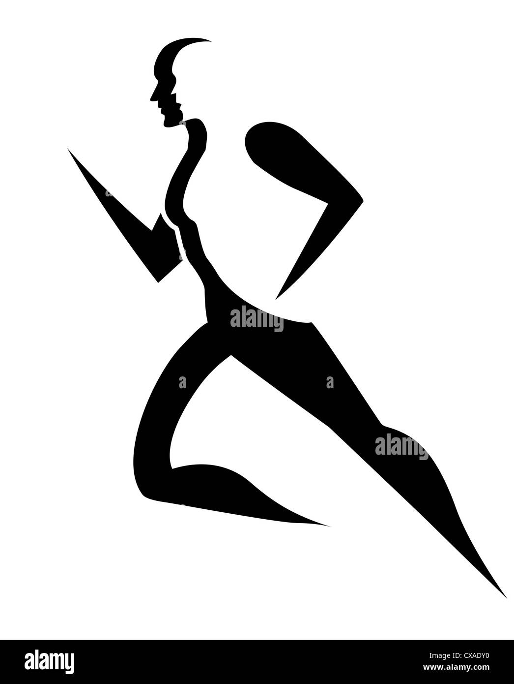 En cours d'exécution, symbole d'un homme qui court, vector illustration Banque D'Images