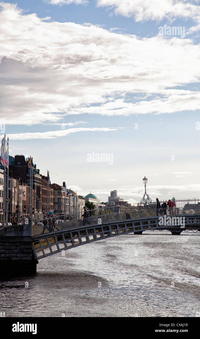 Ha'penny Bridge. Dublin. L'Irlande. Banque D'Images