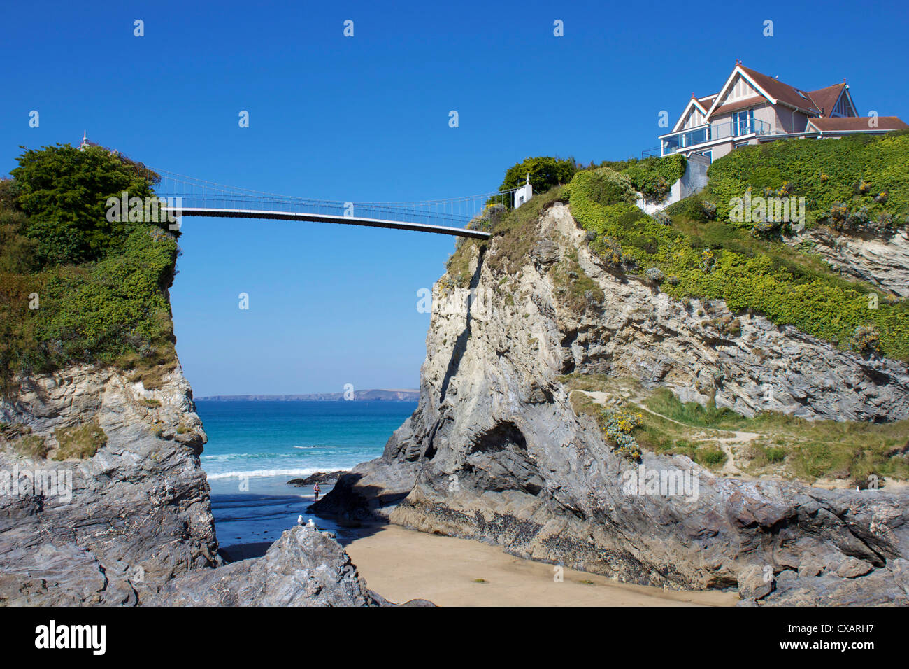 Plage de Towan, Newquay, Cornwall, Angleterre, Royaume-Uni, Europe Banque D'Images