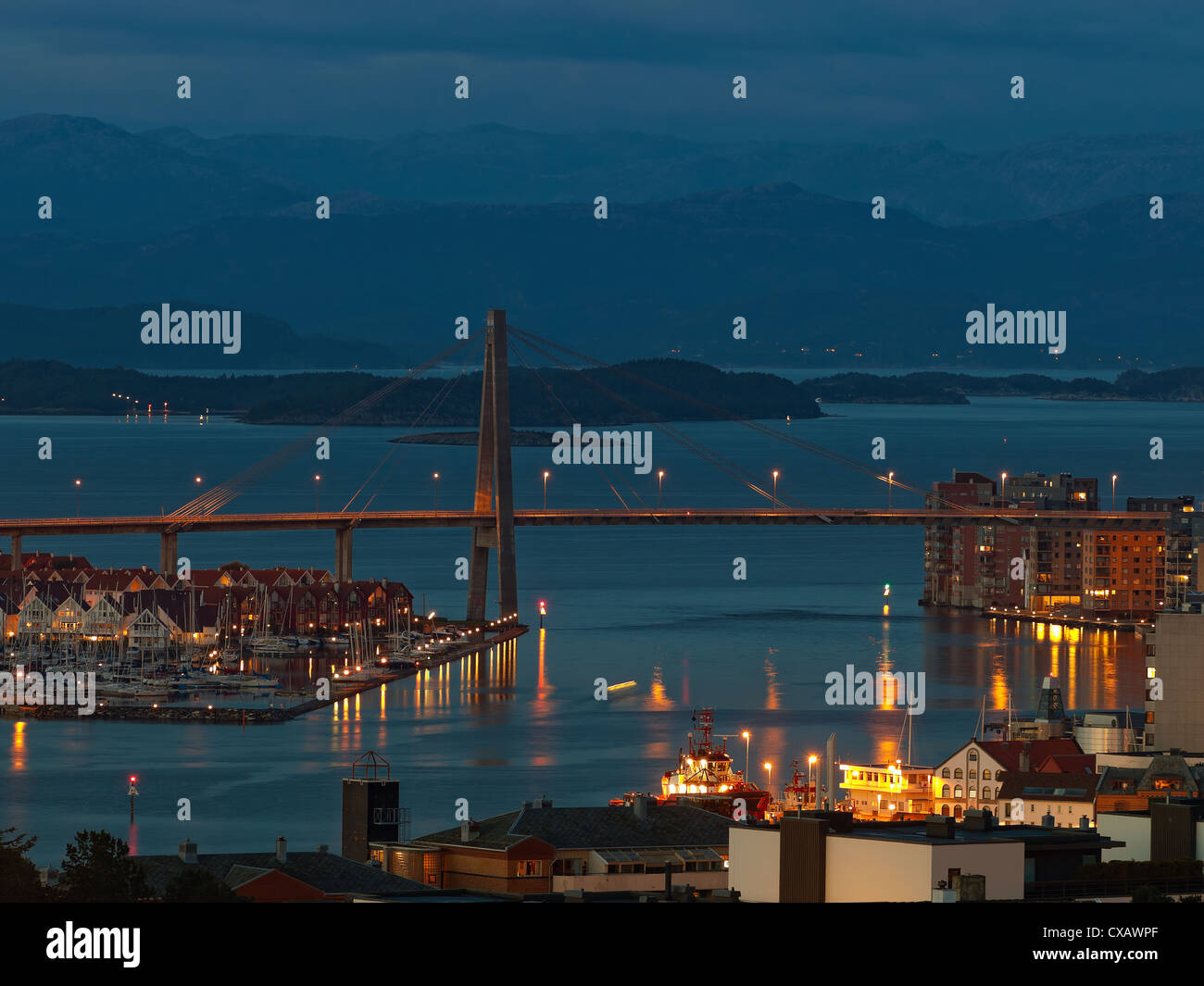 Pont Skyline à Stavanger, Norvège. Banque D'Images
