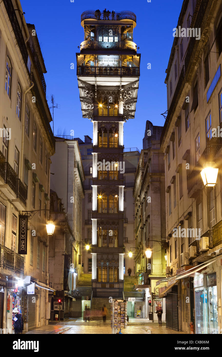 Elevador de Santa Justa, Baixa, Lisbonne, Portugal, Europe Banque D'Images