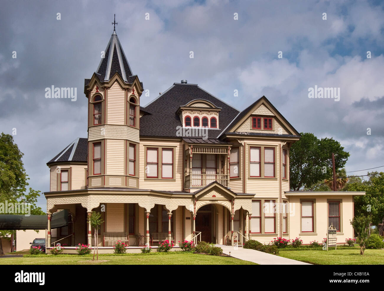 Mitchell, maison de style Queen Anne (1893), le quartier historique à proximité du centre de Victoria, Texas, États-Unis Banque D'Images