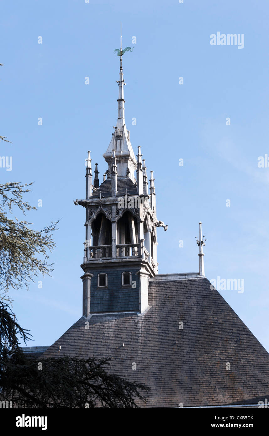Le beffroi et la Flandre toiture en ardoise du donjon du Capitole à Toulouse Haute-Garonne Midi-Pyrénées France Banque D'Images