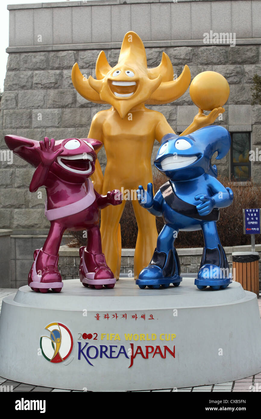 Séoul, la mascotte de la Coupe du Monde de Football 2002, le Spheriks Banque D'Images