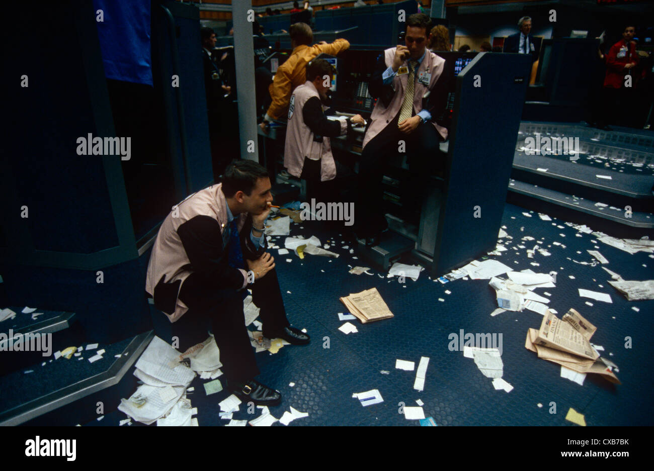 Les contrats à terme et des produits de commerçants de la LIFFE Exchange au cours des années 1990, Ville de Londres. Banque D'Images