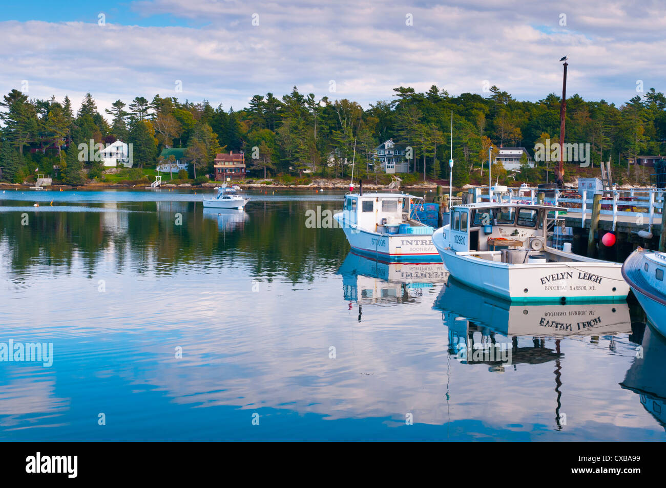 Bateaux de pêche au homard, Ogunquit, Maine, la Nouvelle Angleterre, États-Unis d'Amérique, Amérique du Nord Banque D'Images